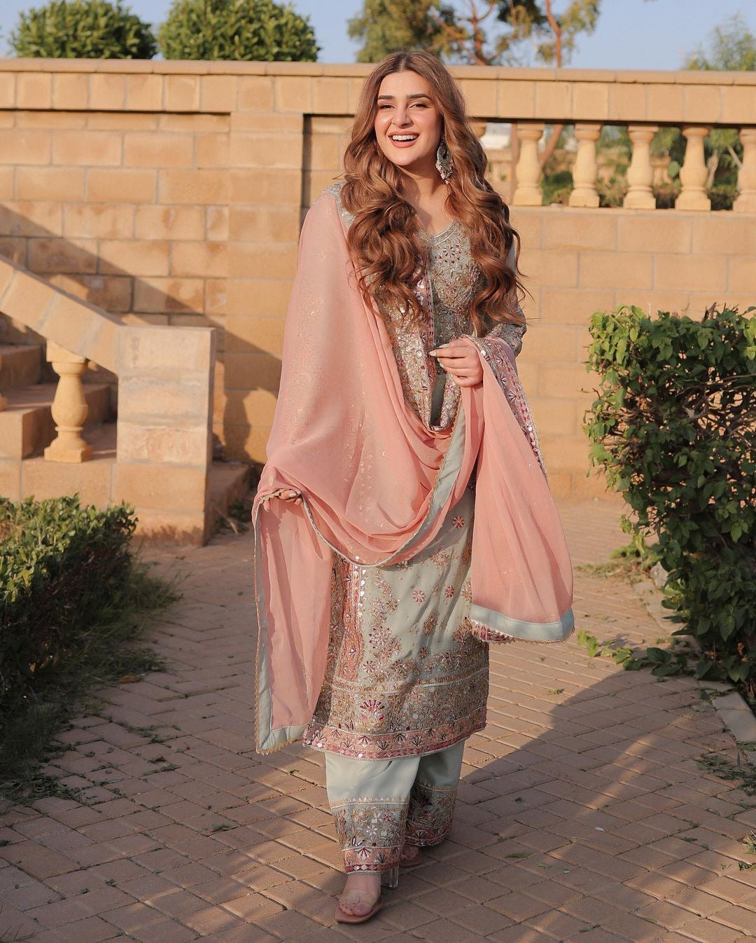 Gulbahaar Heritage Georgette Sharara Suit Set | Gulaal Jaipur