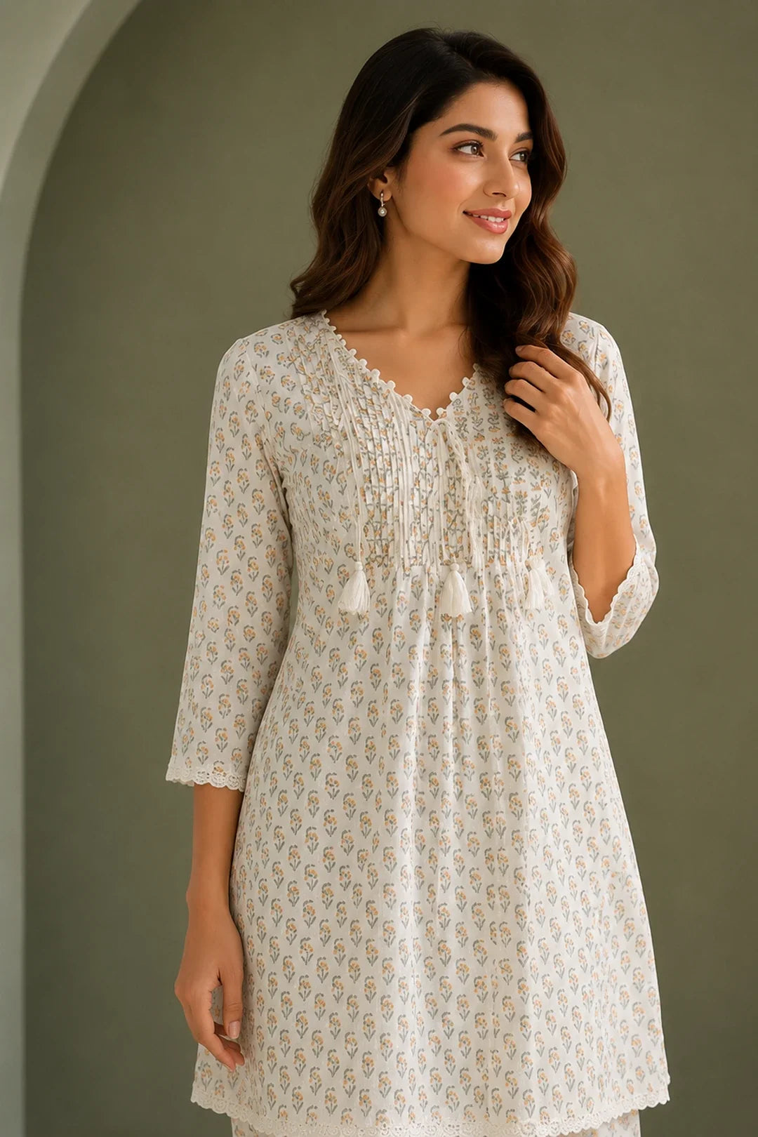 Aizah Block Printed Kurta & Tulip Pants Set