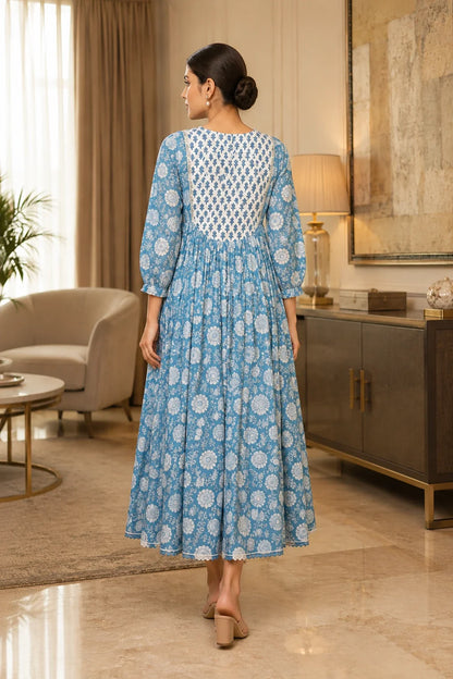 Nivya Floral Block Printed Dress