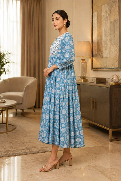 Nivya Floral Block Printed Dress