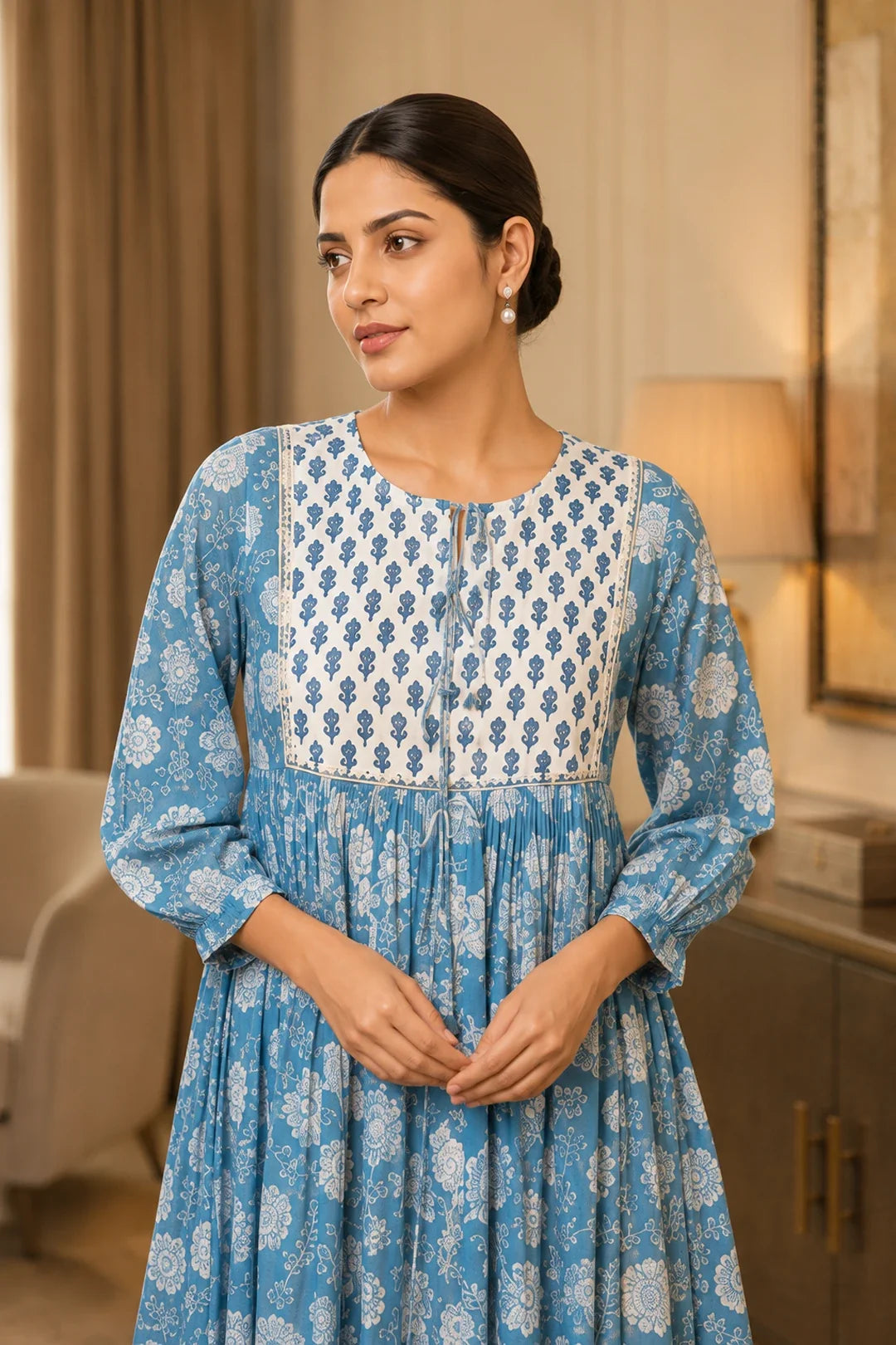 Nivya Floral Block Printed Dress