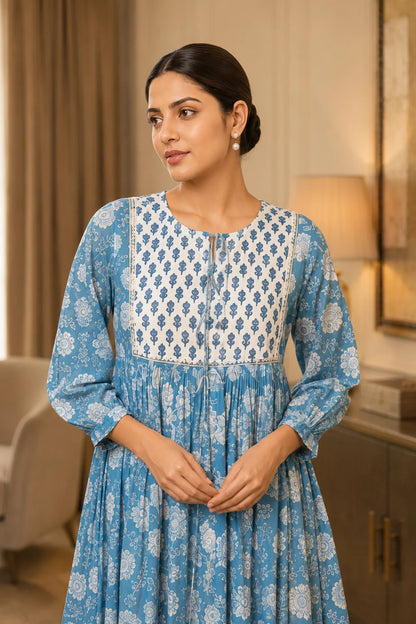 Nivya Floral Block Printed Dress
