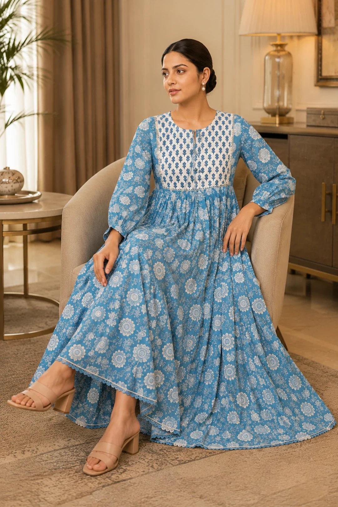 Nivya Floral Block Printed Dress