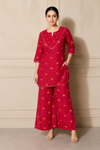 Ektha Yarn Dyed Cotton Kurta & Pants Set