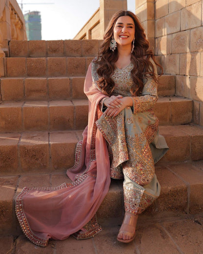 Gulbahaar Heritage Georgette Sharara Suit Set | Gulaal Jaipur