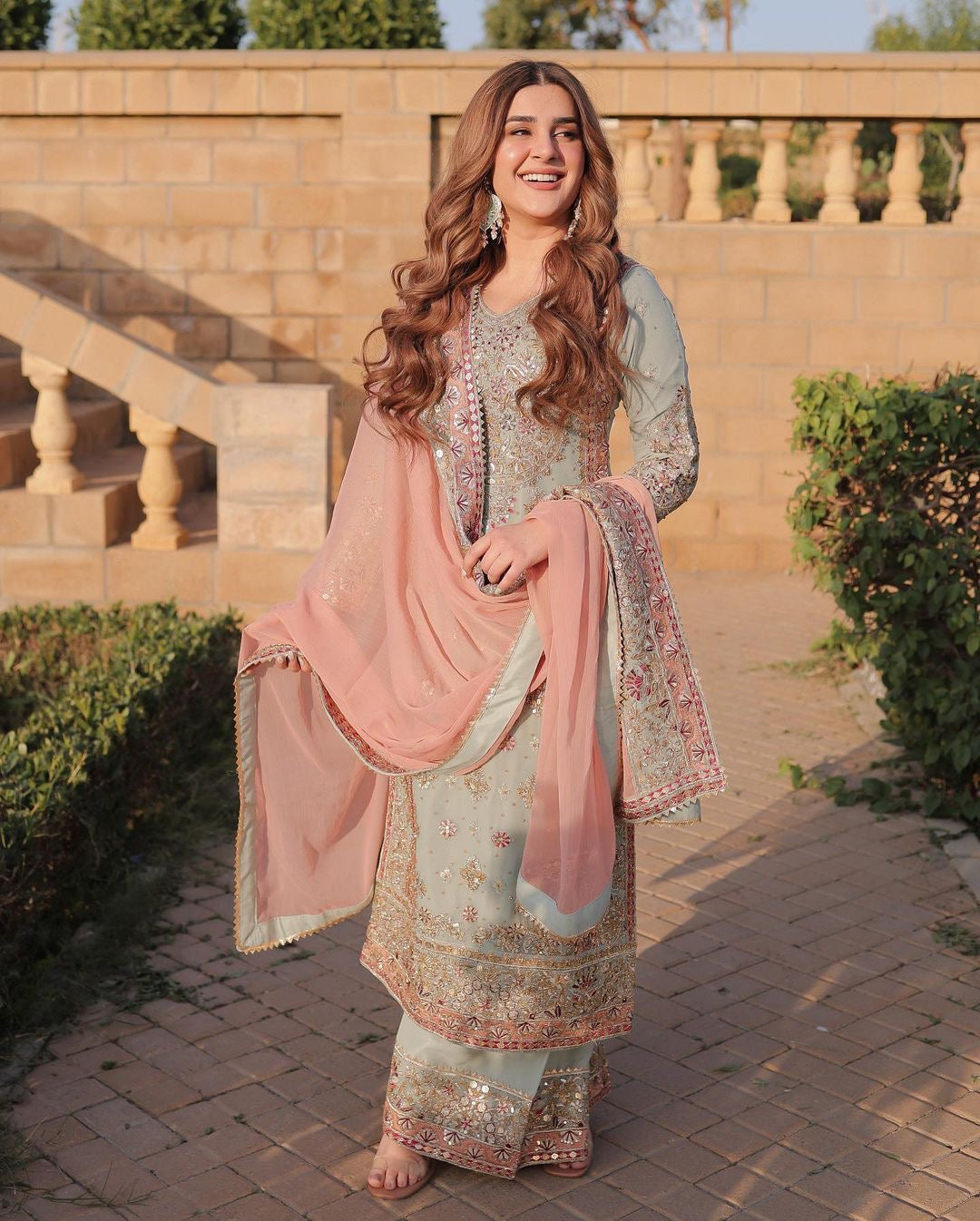 Gulbahaar Heritage Georgette Sharara Suit Set | Gulaal Jaipur
