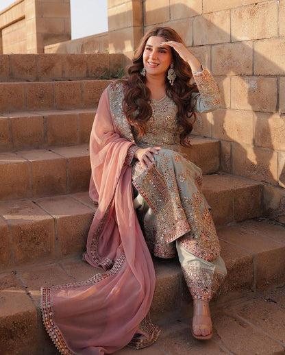 Gulbahaar Heritage Georgette Sharara Suit Set | Gulaal Jaipur