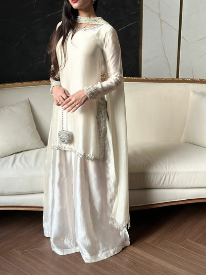 Noor-e-Gulaal Floral Sharara Suit in Silk Blend