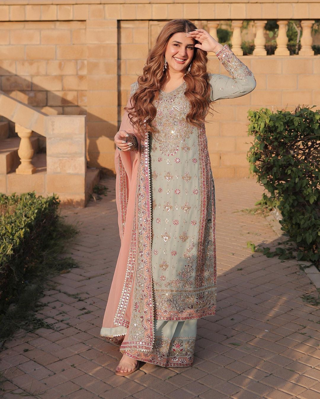 Gulbahaar Heritage Georgette Sharara Suit Set | Gulaal Jaipur
