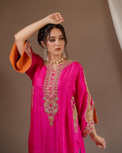 Royal Fuchsia Embroidered Palazzo Suit Set | Gulaal Jaipur