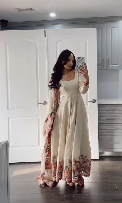 Aarushi Heavy Pure Vichitra Silk Gown | Gulaal Jaipur