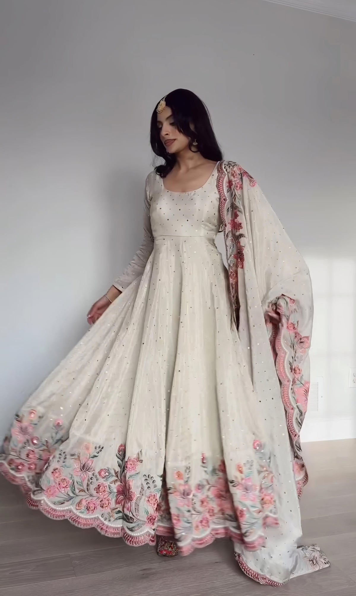 Aarushi Heavy Pure Vichitra Silk Gown | Gulaal Jaipur