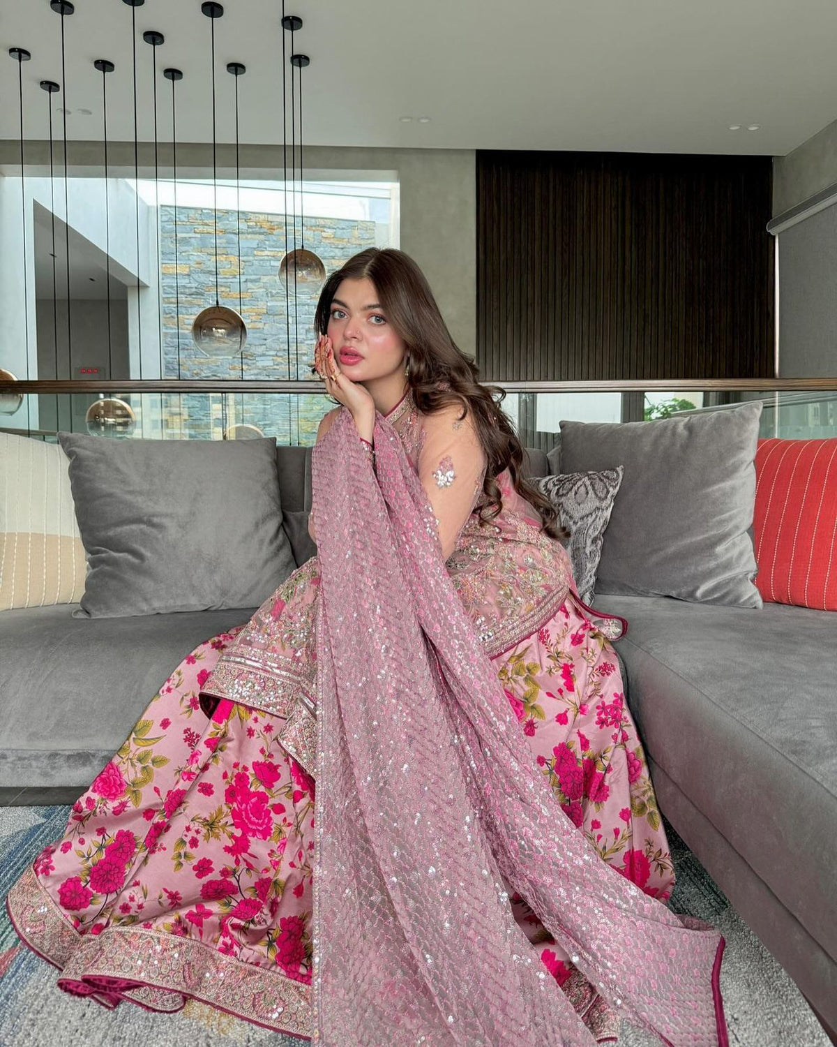 Floral Fantasy Printed Silk Lehenga Set | Gulaal Jaipur