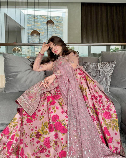 Floral Fantasy Printed Silk Lehenga Set | Gulaal Jaipur