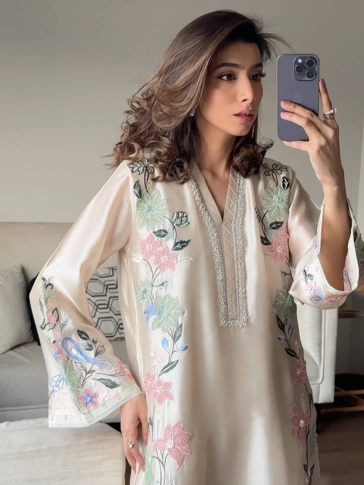 Champagne Bloom Sequin Kaftan Set | Gulaal Jaipur