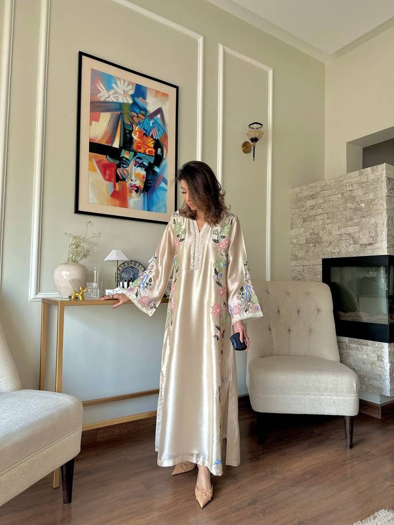 Champagne Bloom Sequin Kaftan Set | Gulaal Jaipur