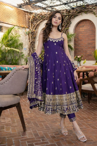 Monshika Premium Quality Maroon Anarkali Suit Set | Gulaal Jaipur