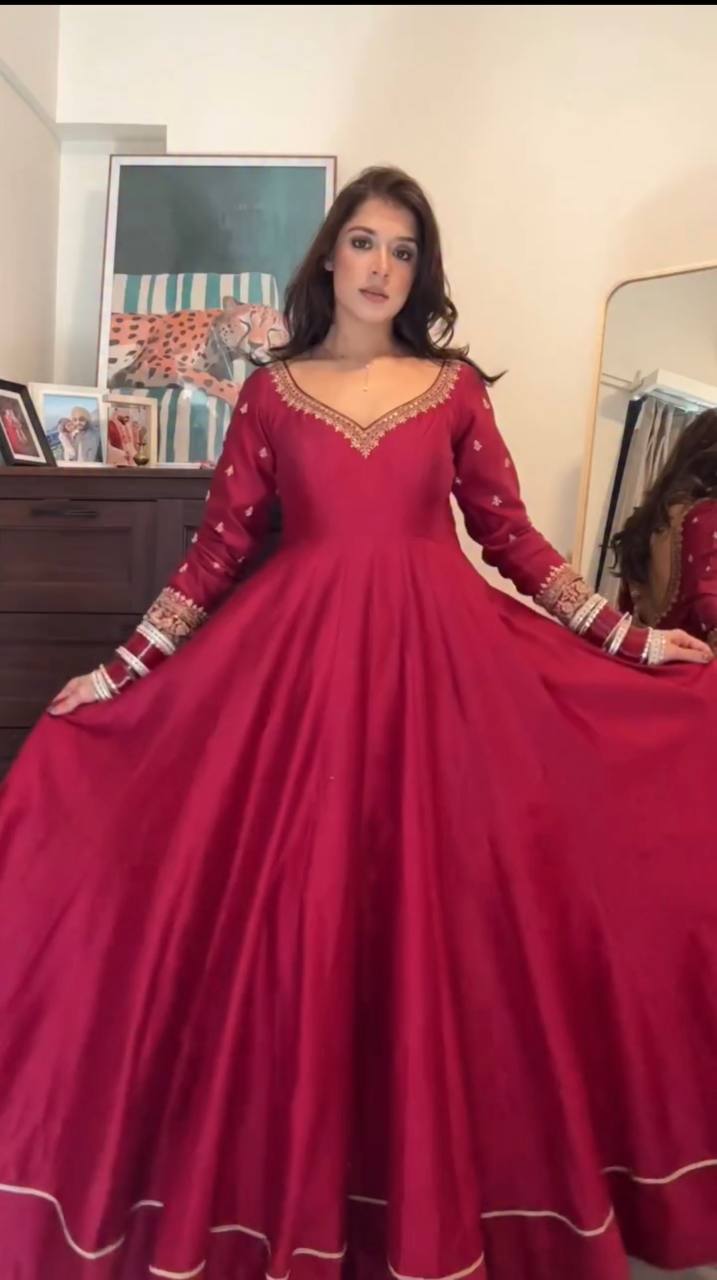 Dhruvi Pink Anarkali Premium Suit Set | Gulaal Jaipur